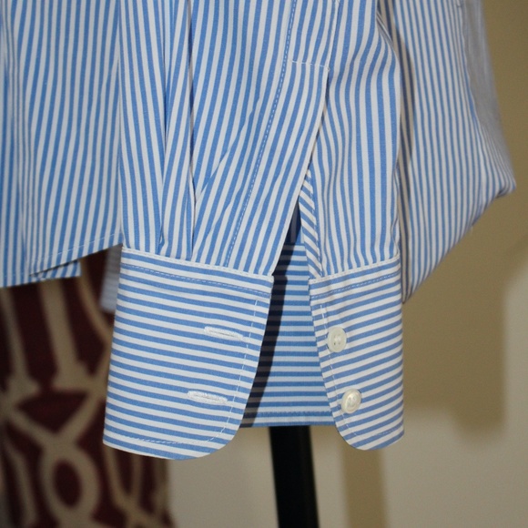 J. Crew Blue and White Striped Button Down Shirt - Picture 4 of 7